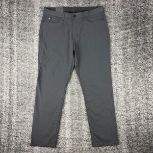 Copper Oak Mens 34x30 Iron Slim Straight Fit Tech Pants Flex Waistband Zip NEW